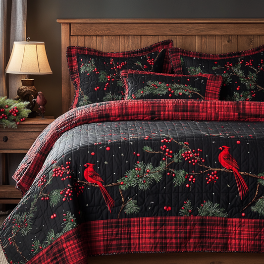 Christmas Cardinal TAI201124123 Quilt Bedding Set