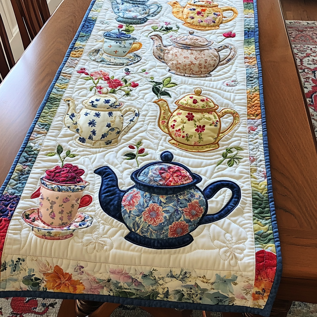 Teapot TAI041024299 Quilted Table Runner