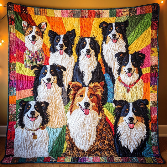 Border Collie TAI181024063 Quilt Blanket