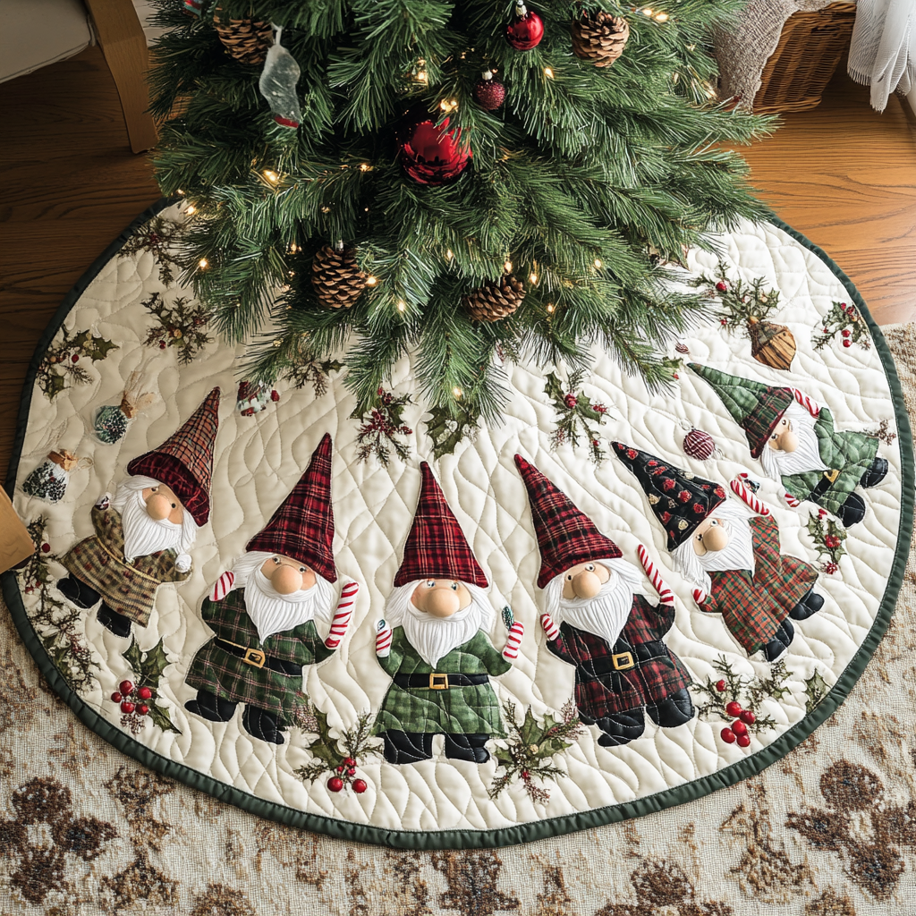 Christmas Gnome TAI041024110 Quilted Tree Skirt