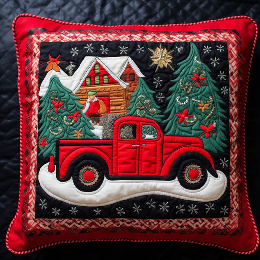 Christmas Truck TAI020324287 Quilted Pillow Case