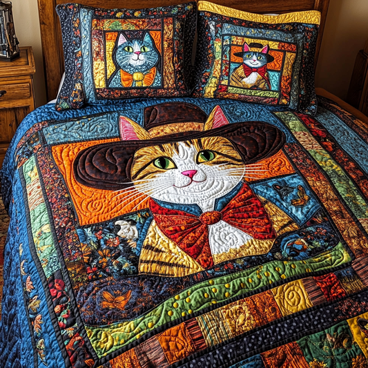 Cowboy Cat DAI241224221 Quilt Bedding Set