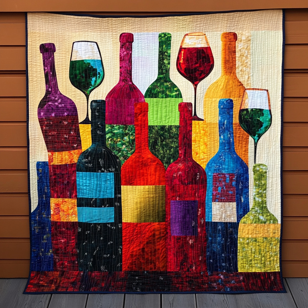 Wine Bottle DAI111124459 Quilt Blanket