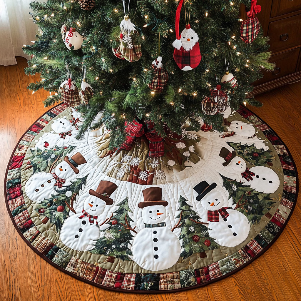 Christmas Snowman TAI141124313 Quilted Tree Skirt