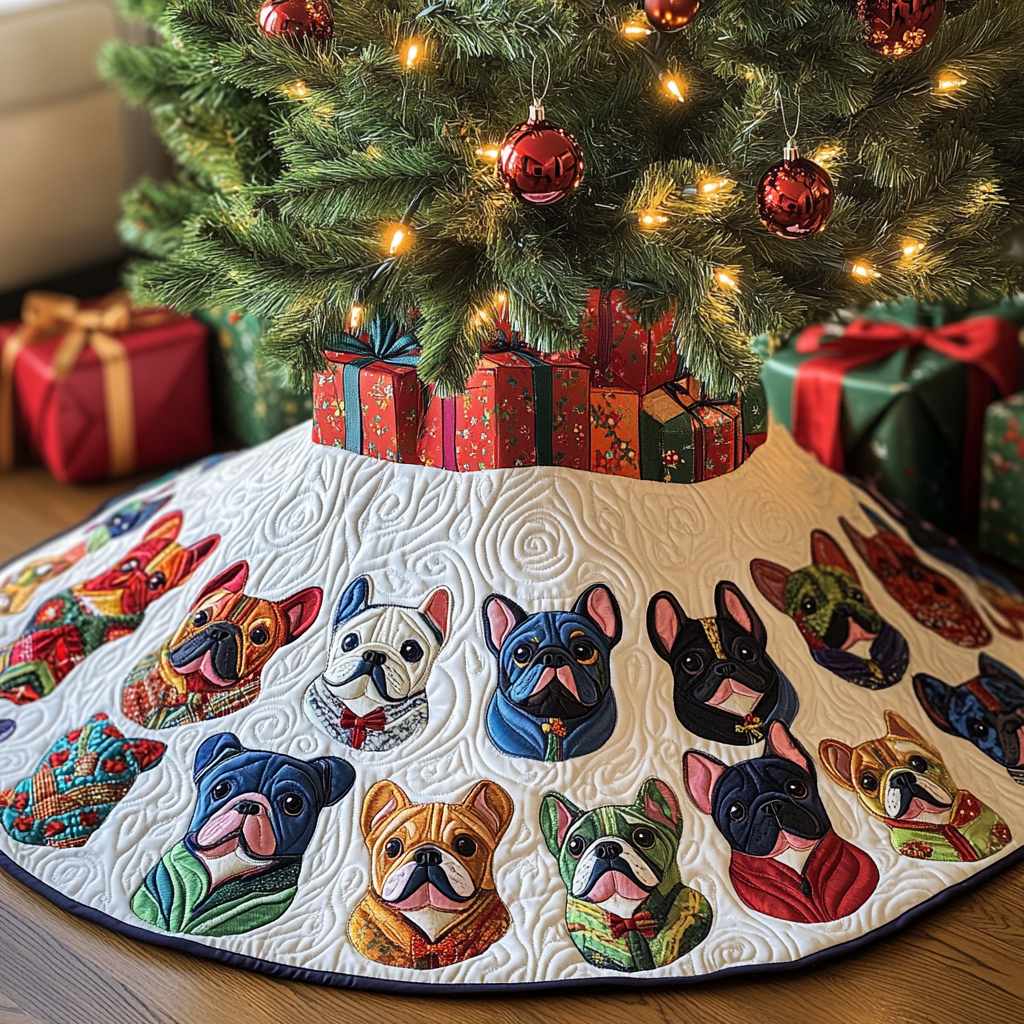 French Bulldog TAI041024179 Quilted Tree Skirt