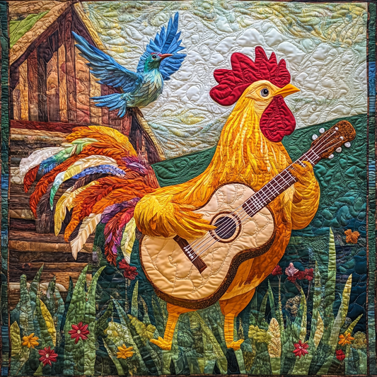 Chicken Guitarist DAI241224330 Quilt Blanket