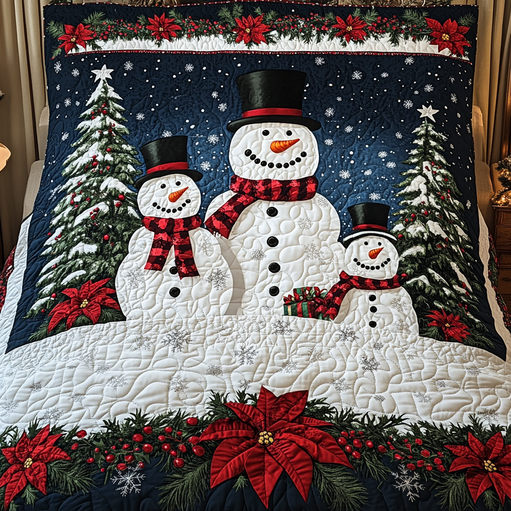 Christmas Snowman TAI141124486 Quilt Blanket