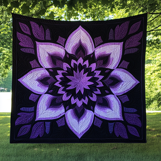 Purple Flower TAI080824148 Quilt Blanket