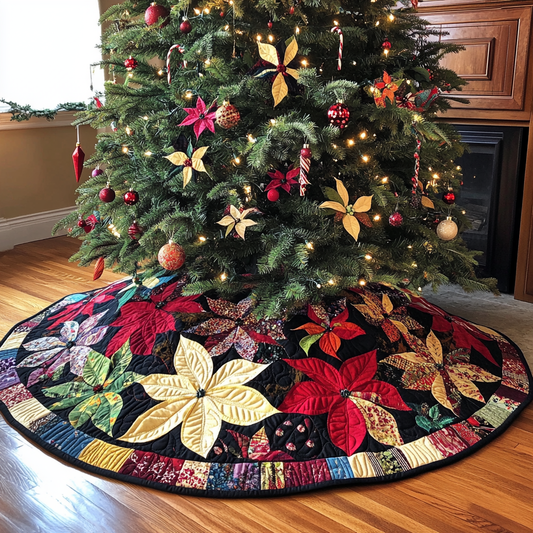 Christmas Poinsettia TAI021024115 Quilted Tree Skirt