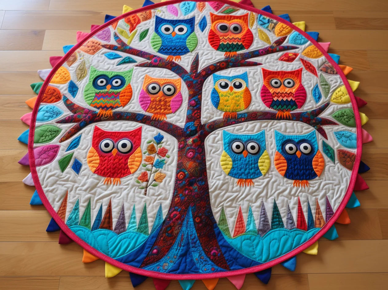 Owl Tree TAI221223073 Quilted Round Mat