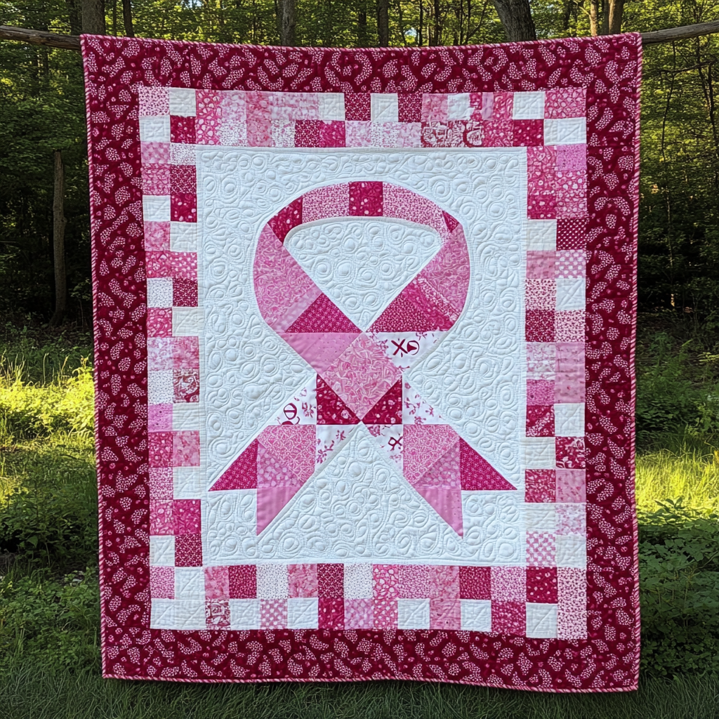 Breast Cancer Ribbon TAI101224175 Quilt Blanket