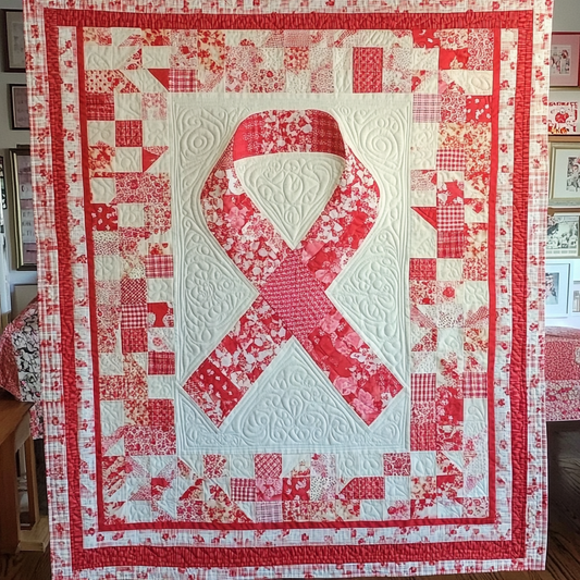 Breast Cancer Ribbon TAI101224153 Quilt Blanket