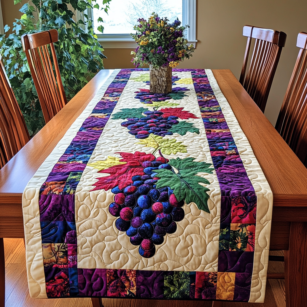 Grape DAI171224108 Quilted Table Runner