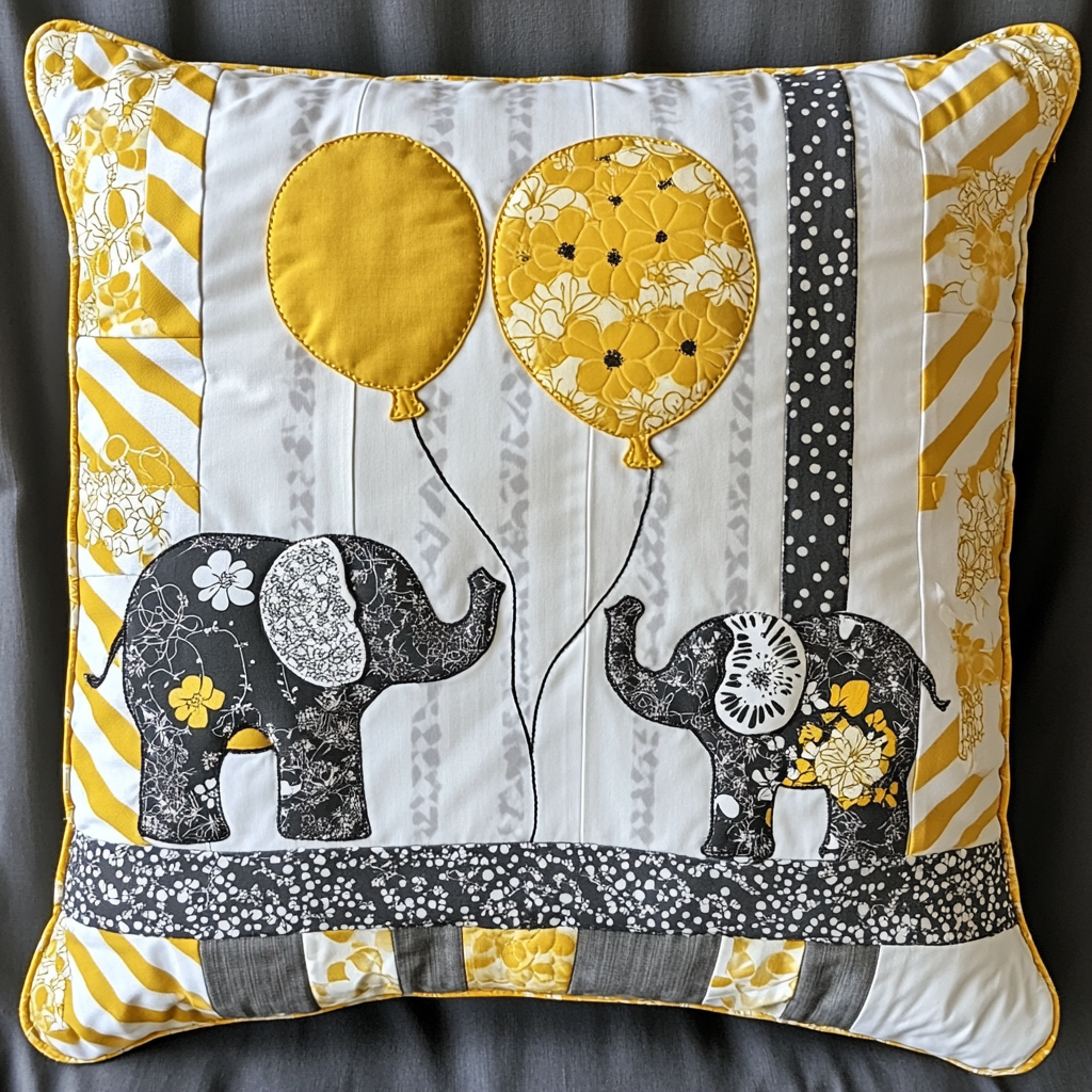 Elephant TAI181024520 Quilted Pillow Case