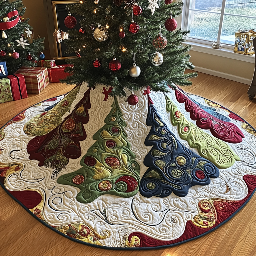 Christmas Tree TAI041024001 Quilted Tree Skirt