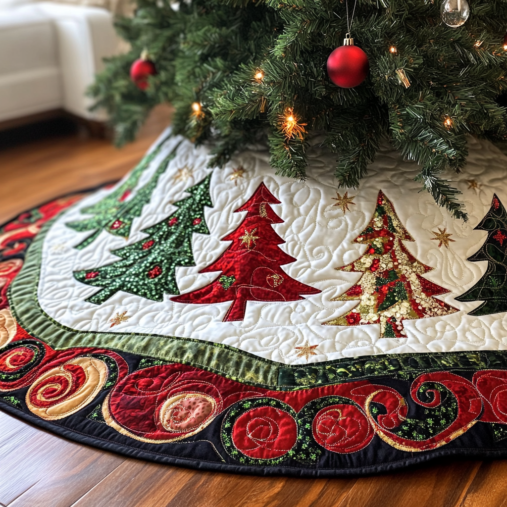 Christmas Tree TAI041024063 Quilted Tree Skirt