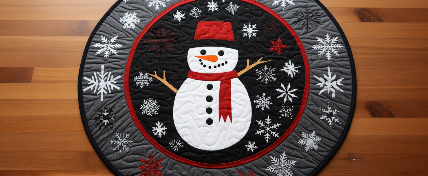 Christmas Snowman TAI280224100 Quilted Round Mat