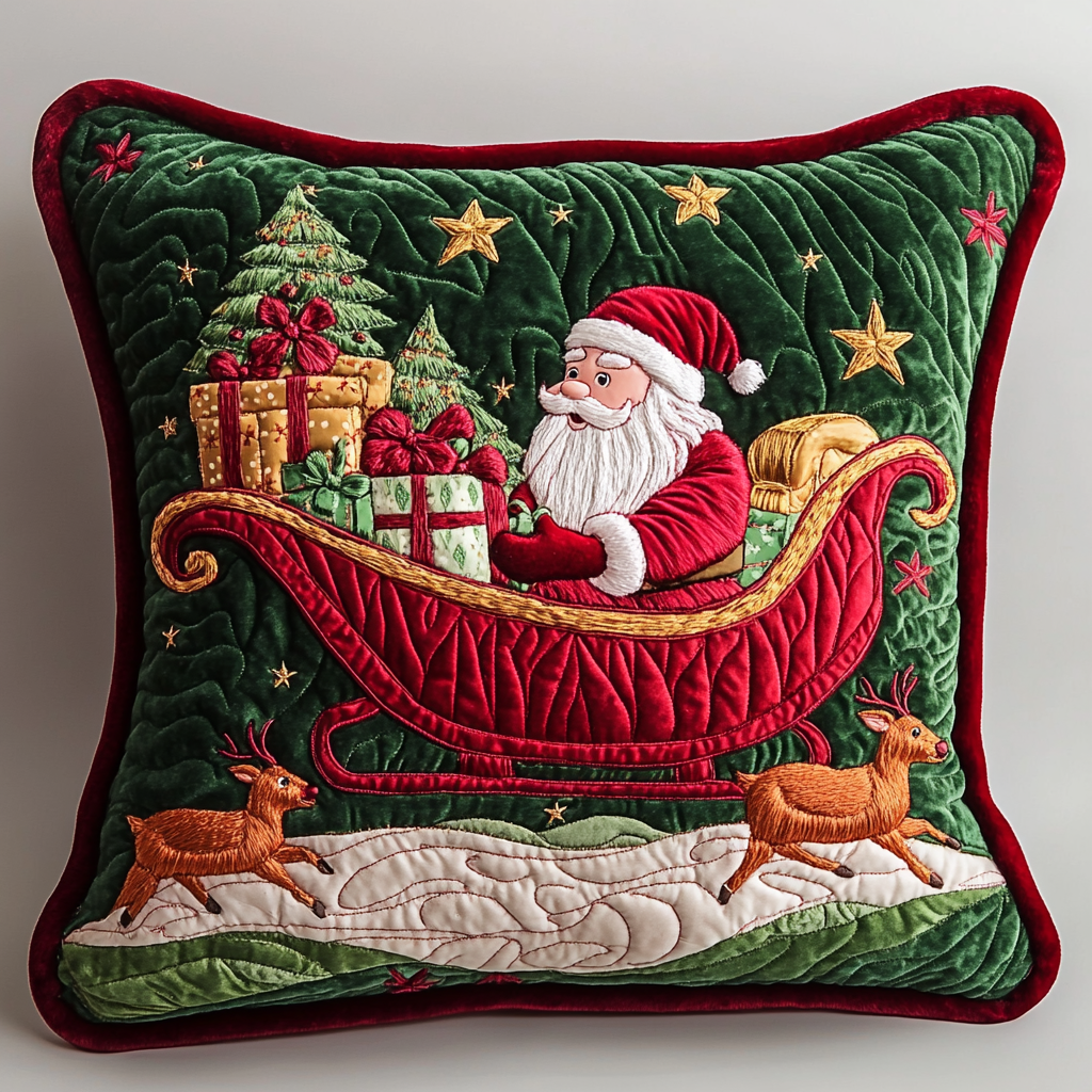 Santa Sleigh DAI201124482 Quilted Pillow Case