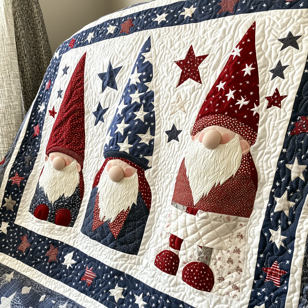 Patriotic Gnome TAI260924110 Quilt Blanket