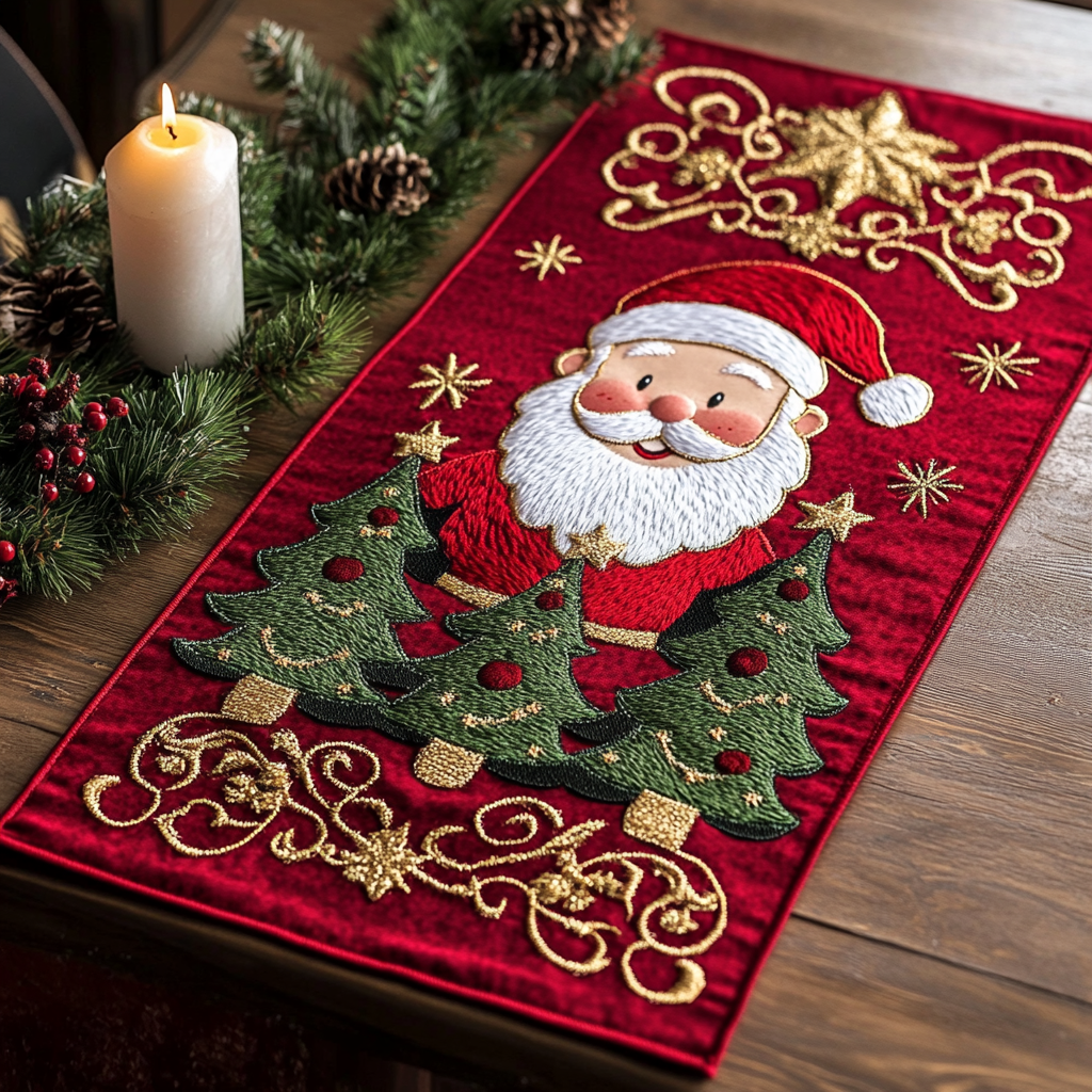 Christmas Santa TAI111124310 Quilted Table Runner