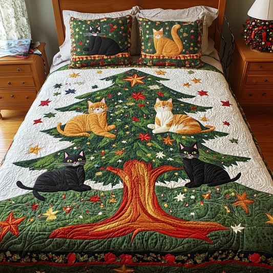 Christmas Tree Cat DAI231124085 Quilt Bedding Set