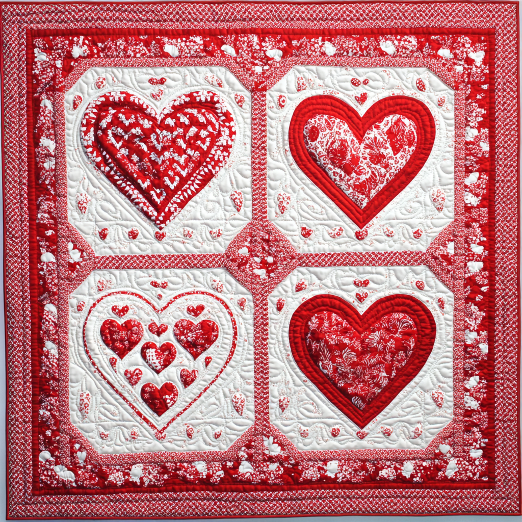 Valentine Heart TAI101224186 Quilt Blanket