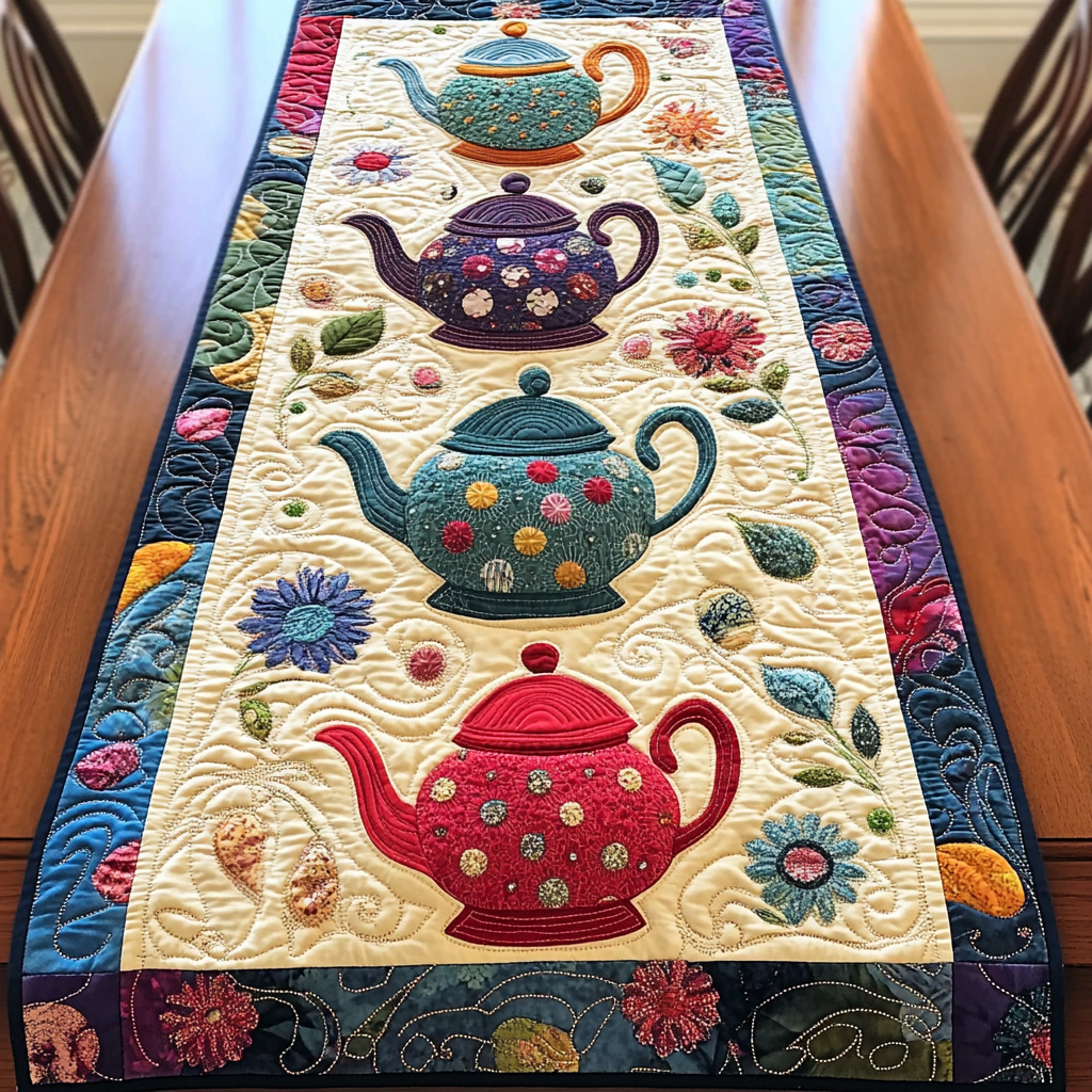 Teapot TAI041024252 Quilted Table Runner