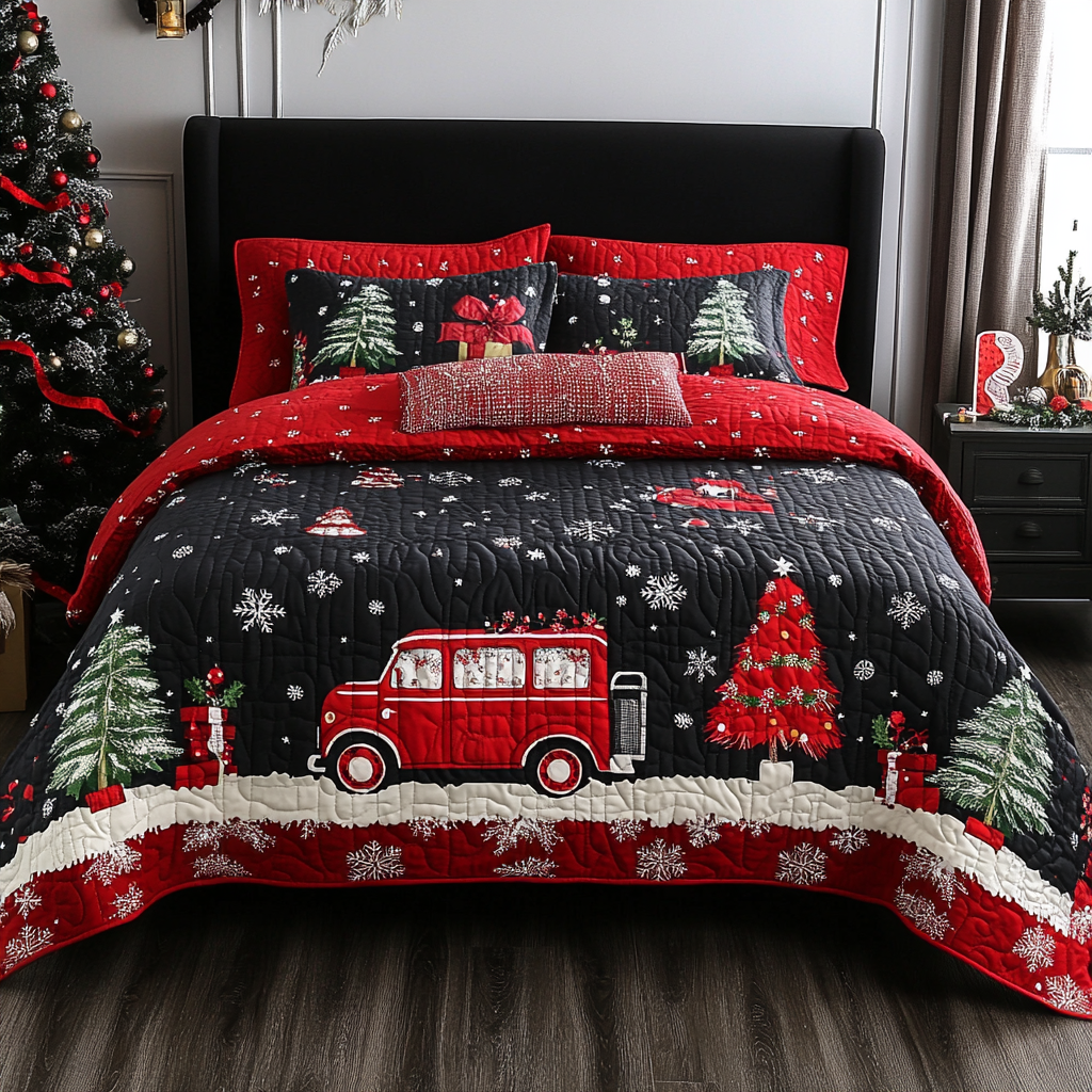 Christmas Truck TAI251124112 Quilt Bedding Set