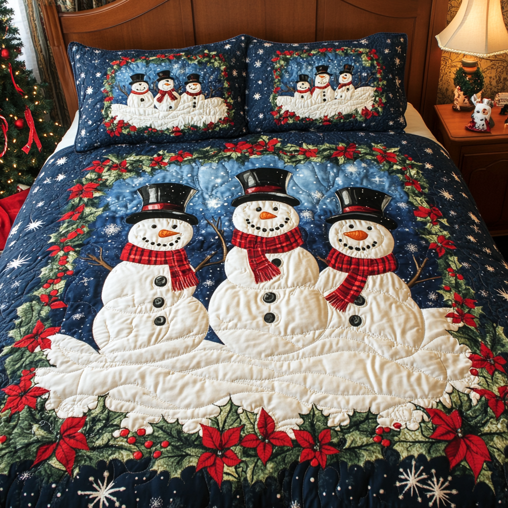 Christmas Snowman TAI141124226 Quilt Bedding Set