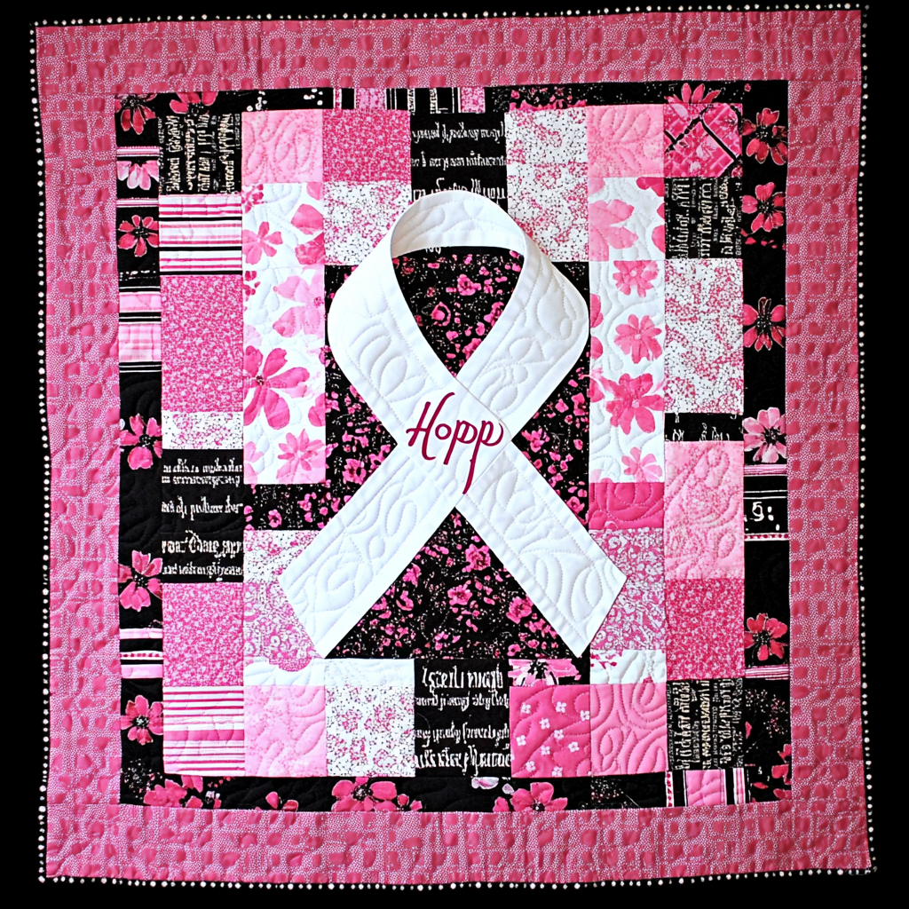 Breast Cancer Ribbon TAI101224138 Quilt Blanket