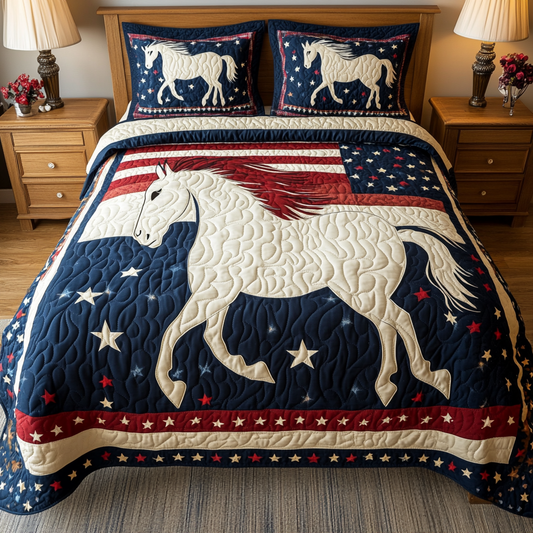 Patriotic Horse DAI280824294 Quilt Bedding Set