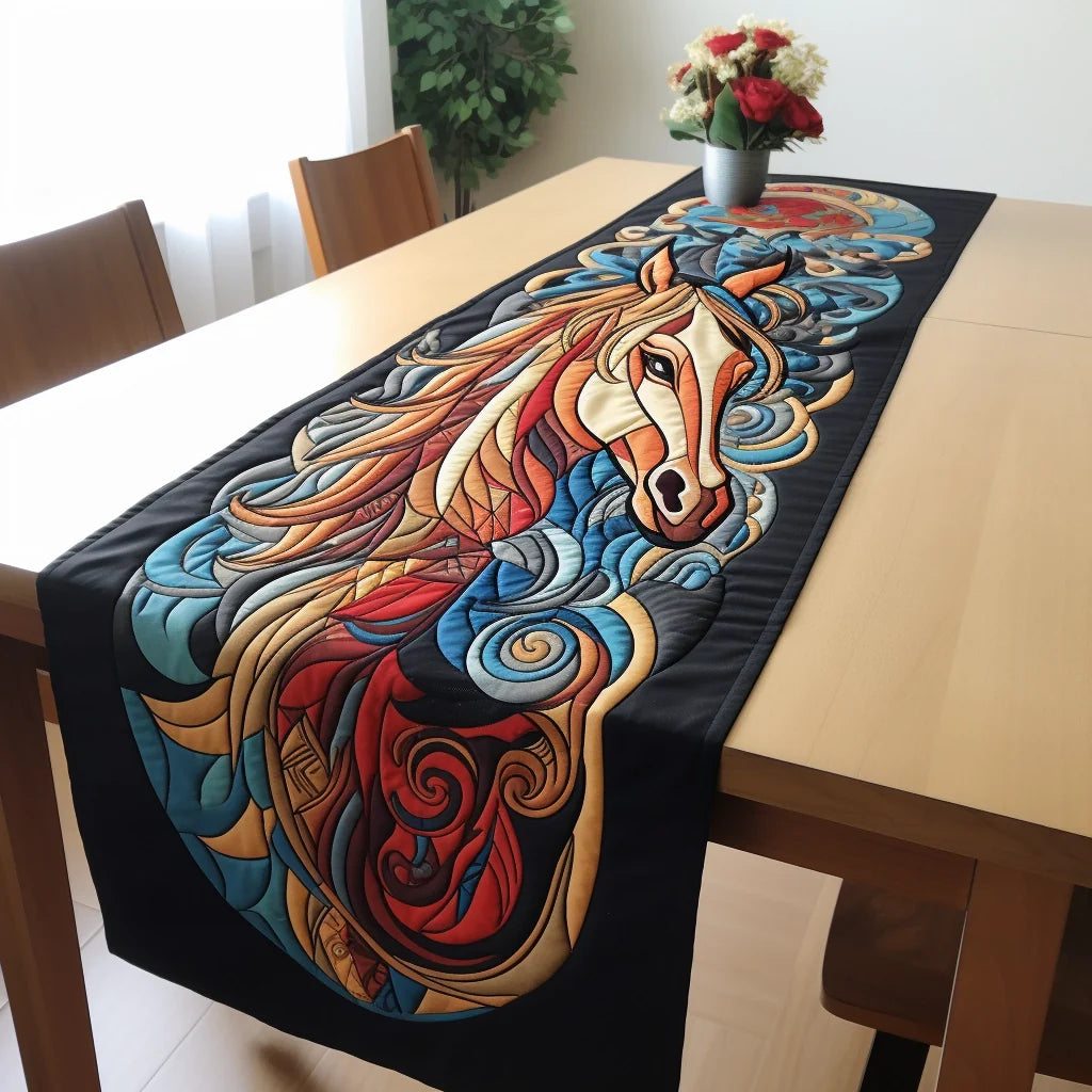 Horse TAI221223204 Quilted Table Runner