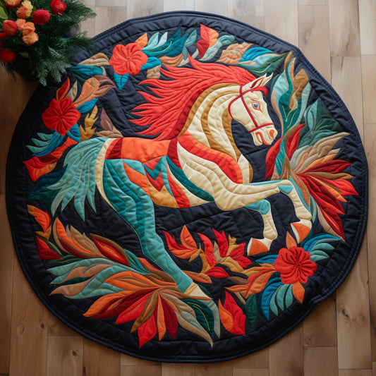 Horse TAI221223015 Quilted Round Mat