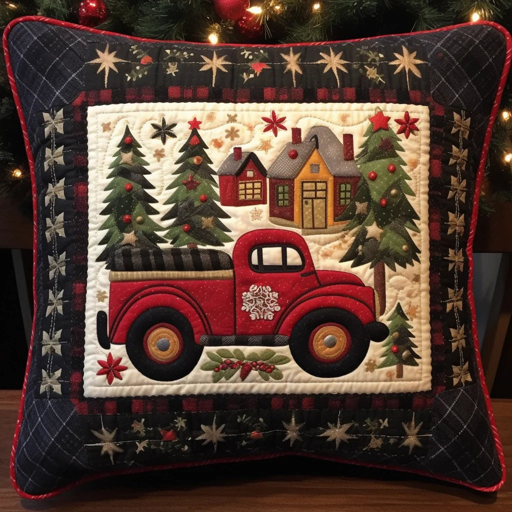 Christmas Truck TAI060324128 Quilted Pillow Case