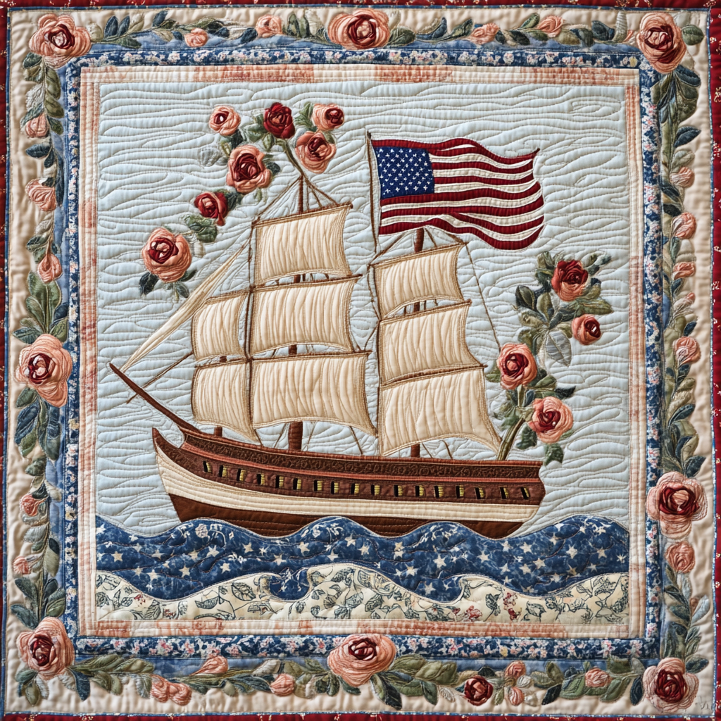 Patriotic Ship DAI051224049 Quilt Blanket