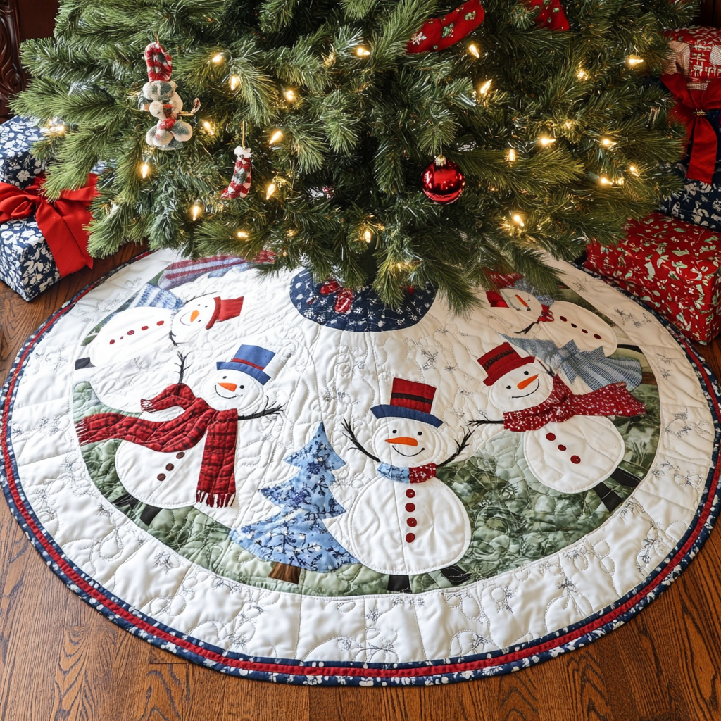 Christmas Snowman DAI040924079 Quilted Tree Skirt