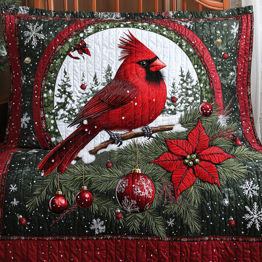 Christmas Cardinal TAI201124395 Quilt Blanket