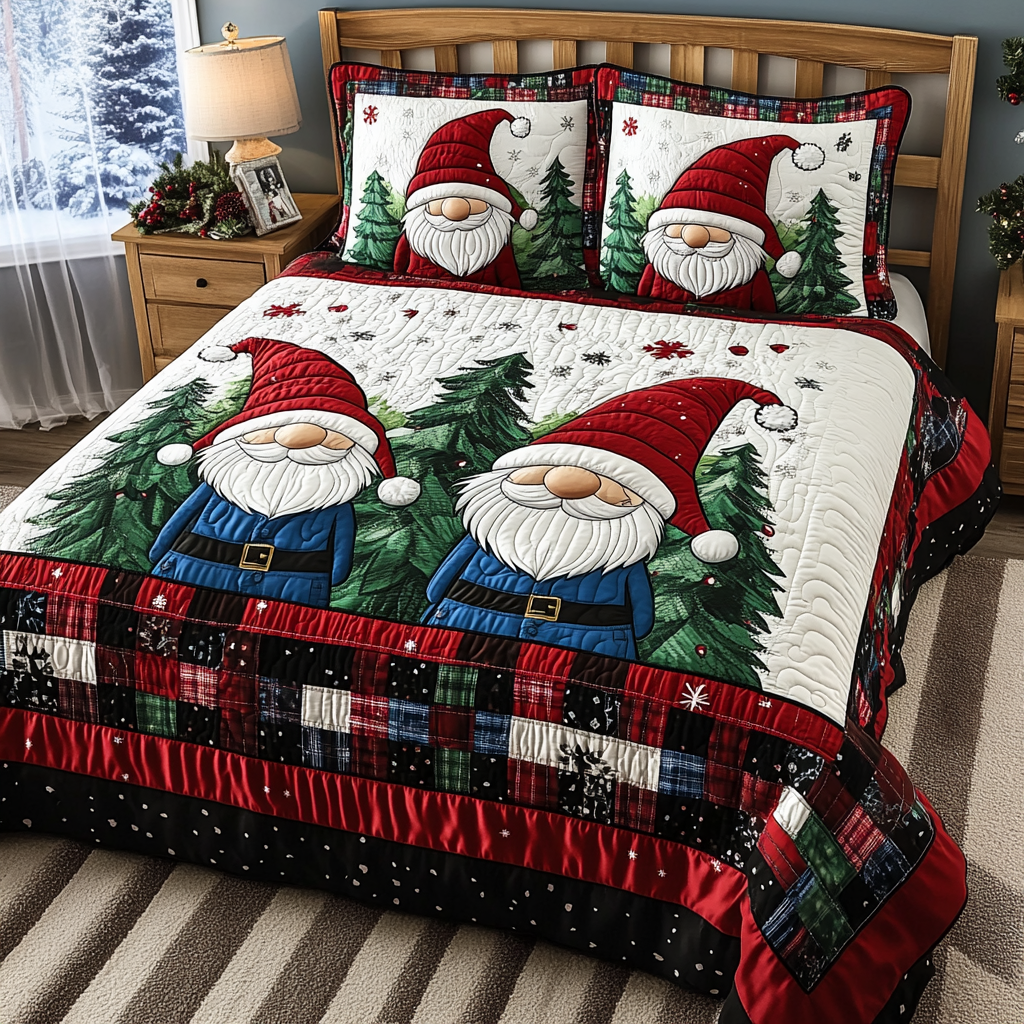 Christmas Gnome TAI181024324 Quilt Bedding Set