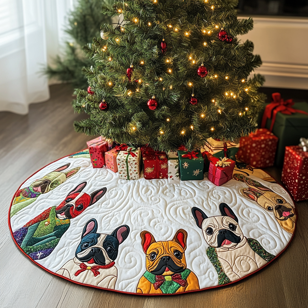 French Bulldog TAI041024215 Quilted Tree Skirt