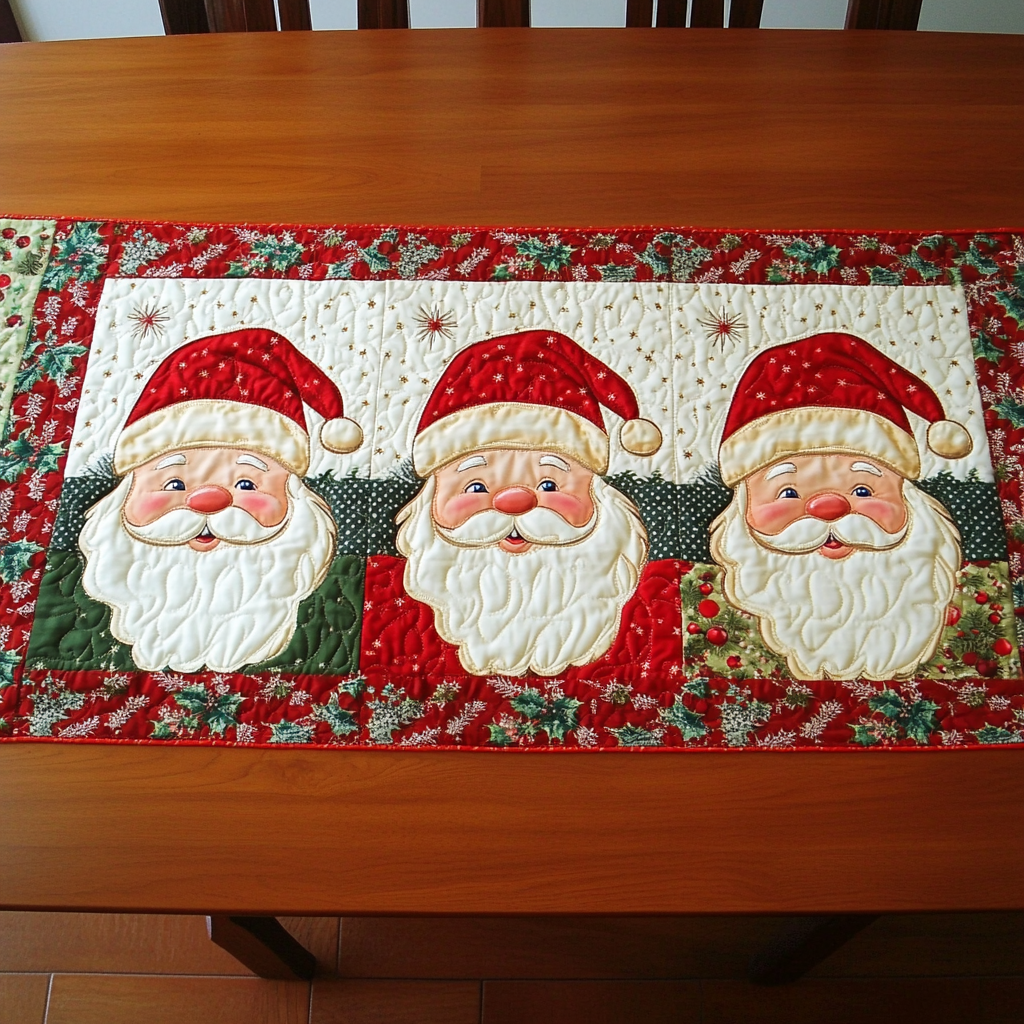 Christmas Santa TAI040924355 Quilted Table Runner