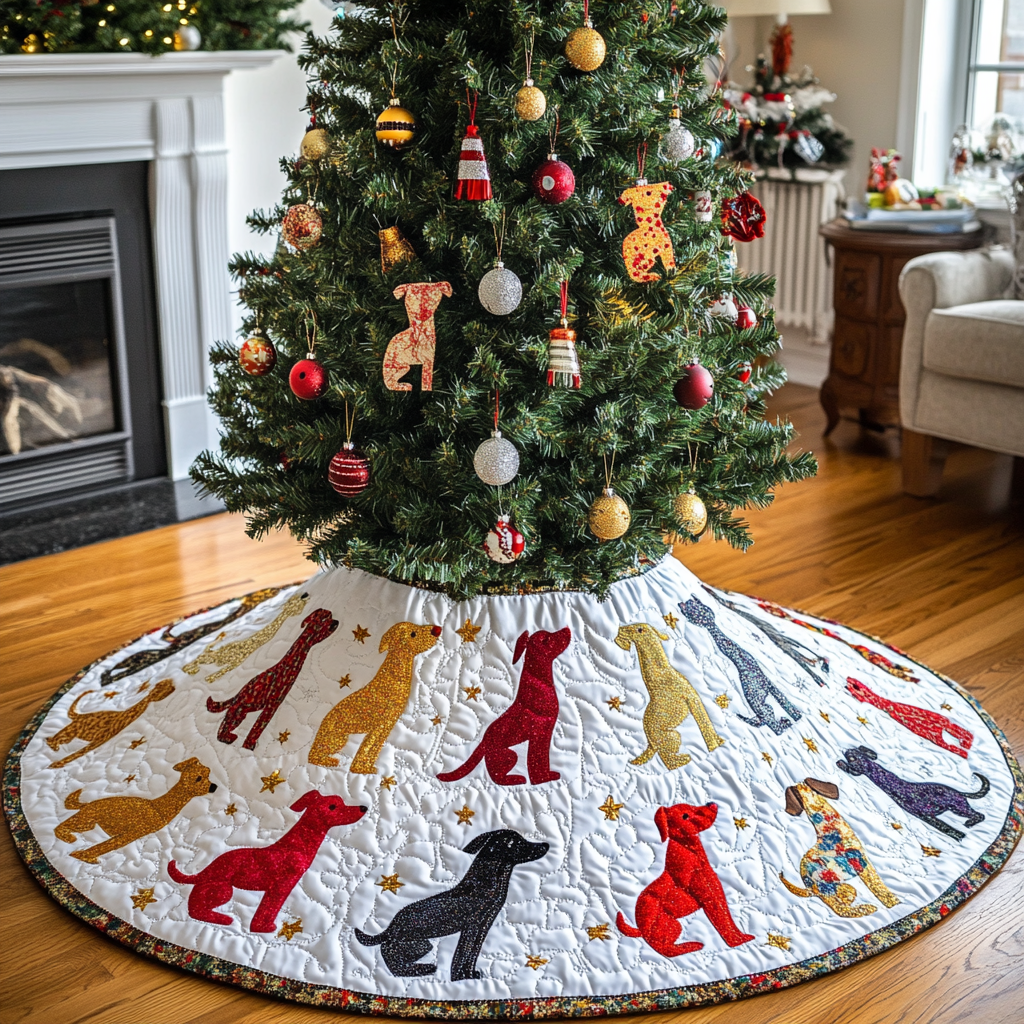 Dog DAI090924068 Quilted Tree Skirt