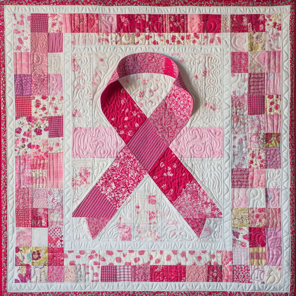 Breast Cancer Ribbon TAI101224145 Quilt Blanket