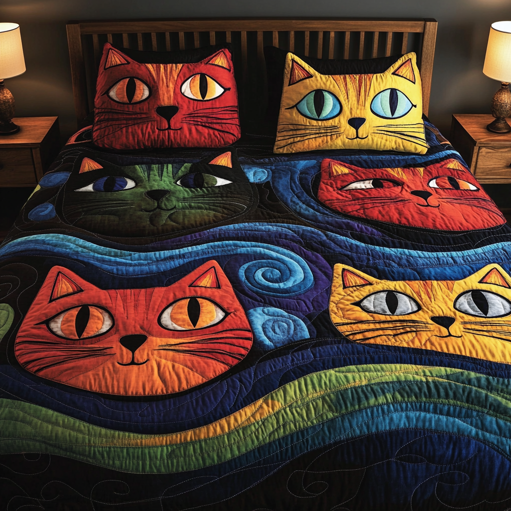 Cats TAI201124197 Quilt Bedding Set