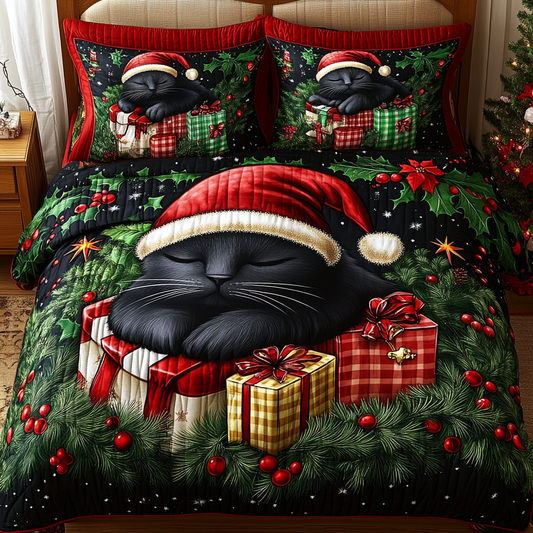 Christmas Sleepy Cat TAI201124222 Quilt Bedding Set