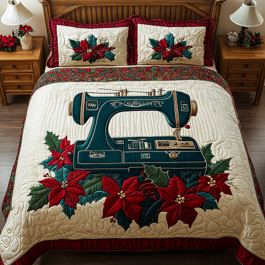 Christmas Sewing Machine TAI201124055 Quilt Bedding Set