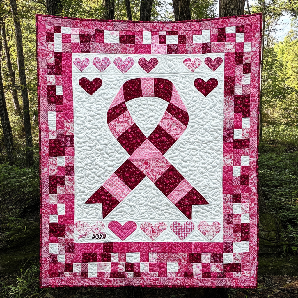 Breast Cancer Ribbon TAI101224179 Quilt Blanket