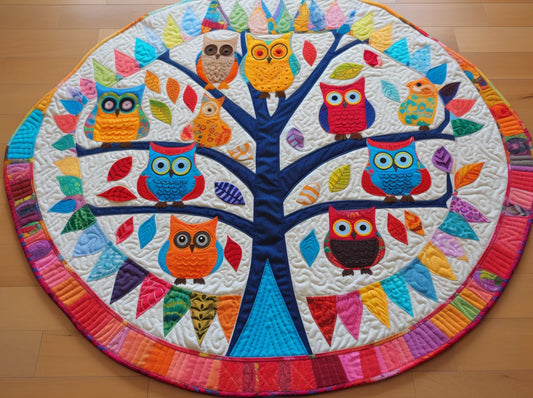 Owl TAI221223052 Quilted Round Mat