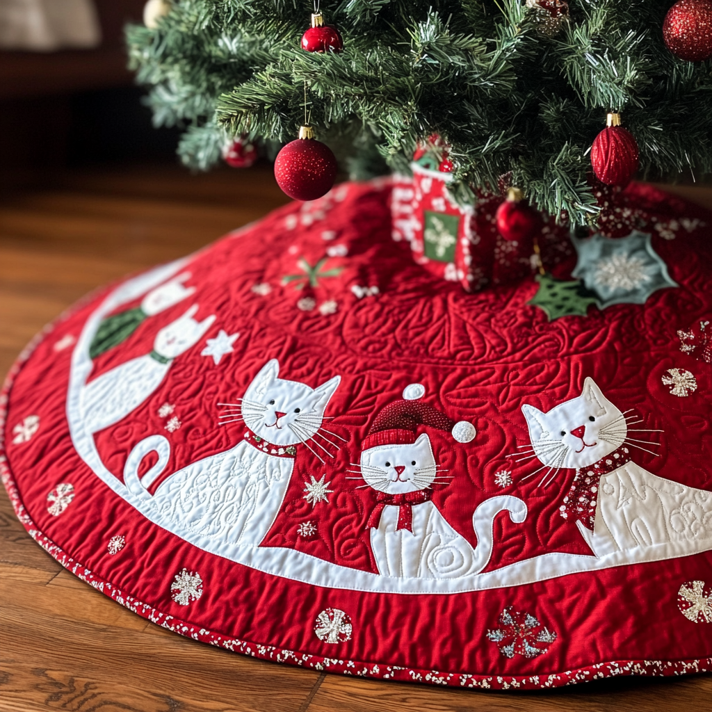 Cat DAI221024305 Quilted Tree Skirt