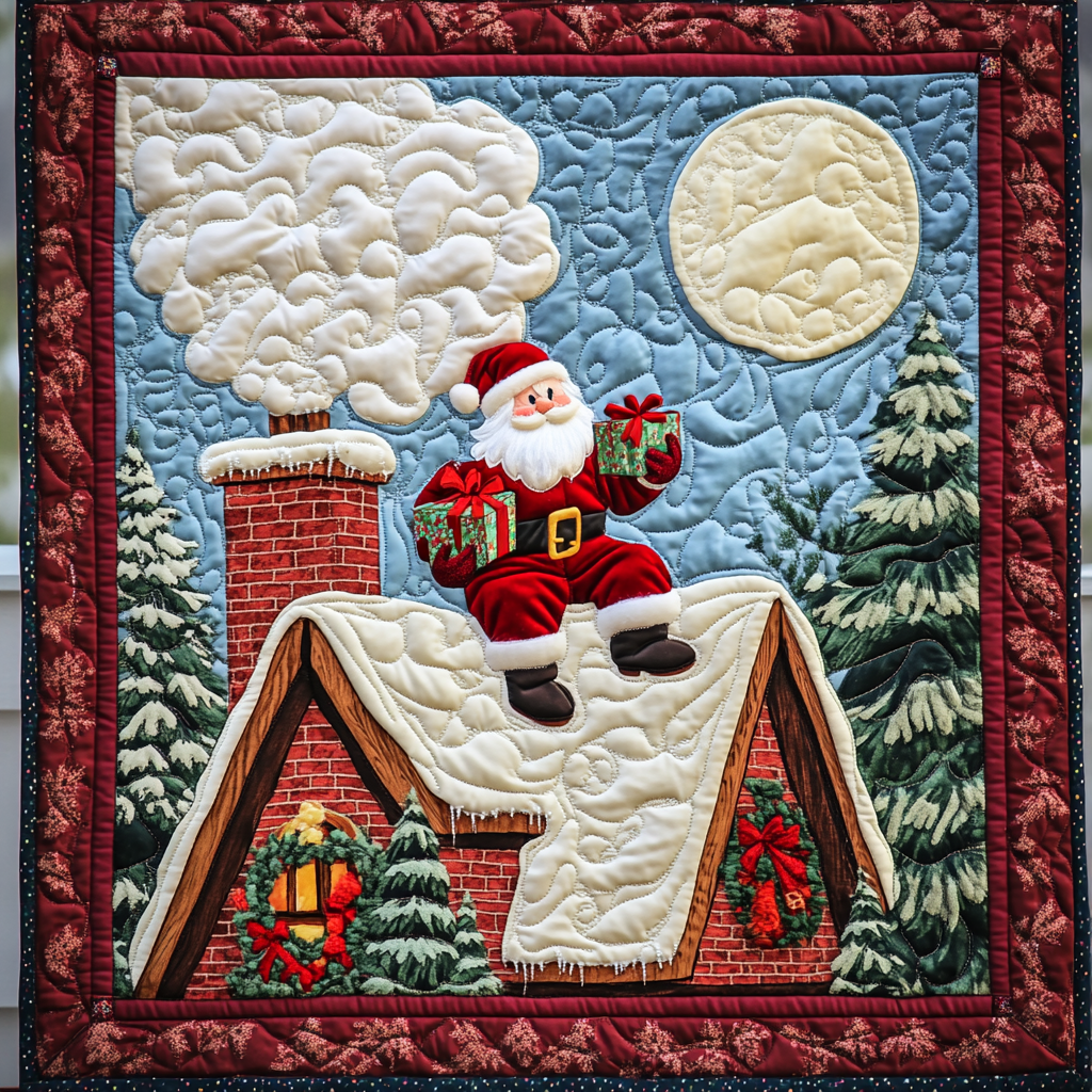 Santa On The Roof DAI231124015 Quilt Blanket