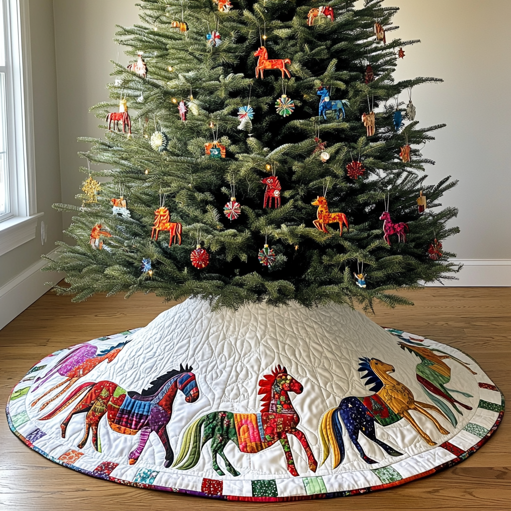 Horse DAI090924027 Quilted Tree Skirt